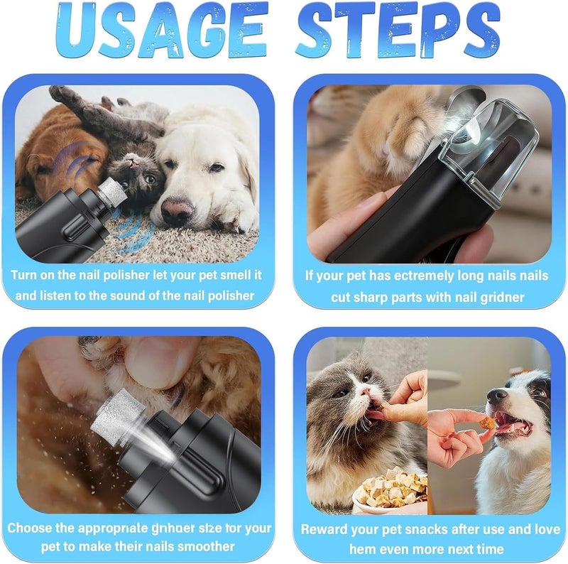 CATPICK 2-in-1 Cat Nail Clippers & Dog Nail Clippers Trimmers for Large Medium Small Dogs Cats Claw Trimmer Quick Sensor and Safety Guard USB Rechargeable with 2 LED Lights Dogs Nail Trimmer - Image 3